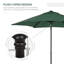 6.6FT Patio Umbrella, Outdoor Parasol with 6 Ribs-1495196403