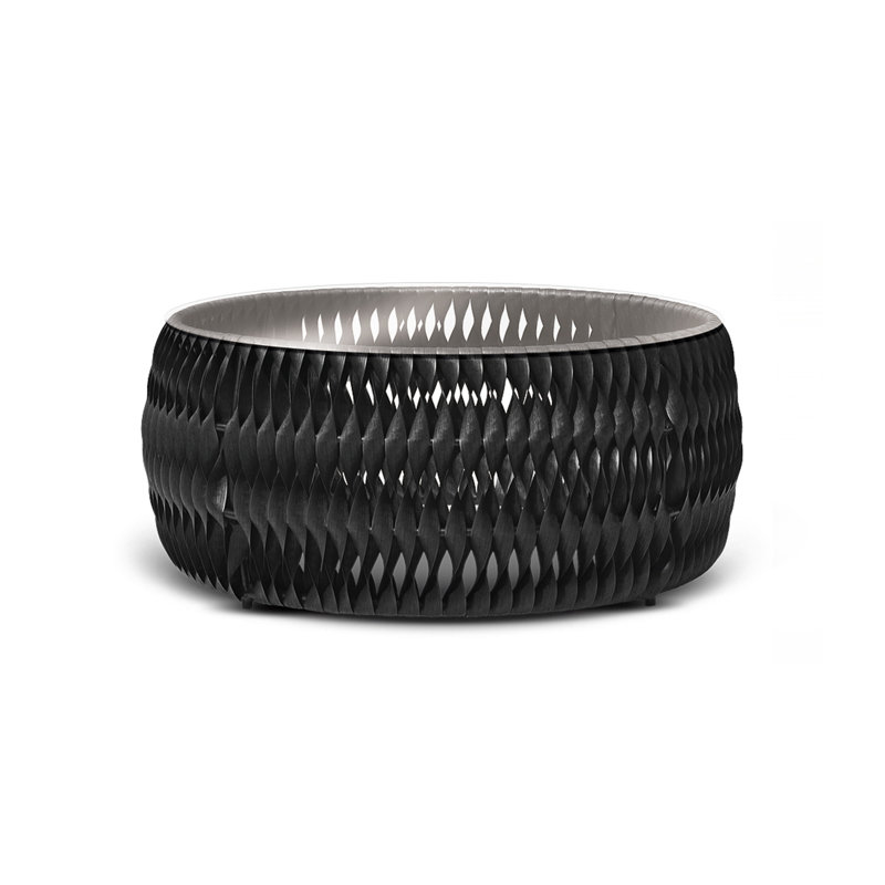 Verona Outdoor Round Coffee Table, Black