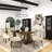 Zigler Mango Wood Brown Dining Table with Parquet Inlay