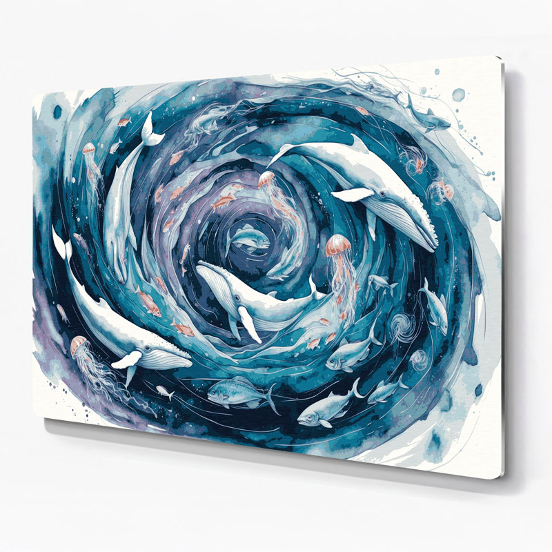 Art mural nautique bleu marine, 11" H x 14" W