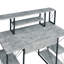 Bureau rectangulaire gris et noir - Spacieux avec rangement pour moniteurs de bureau en bois-954906415