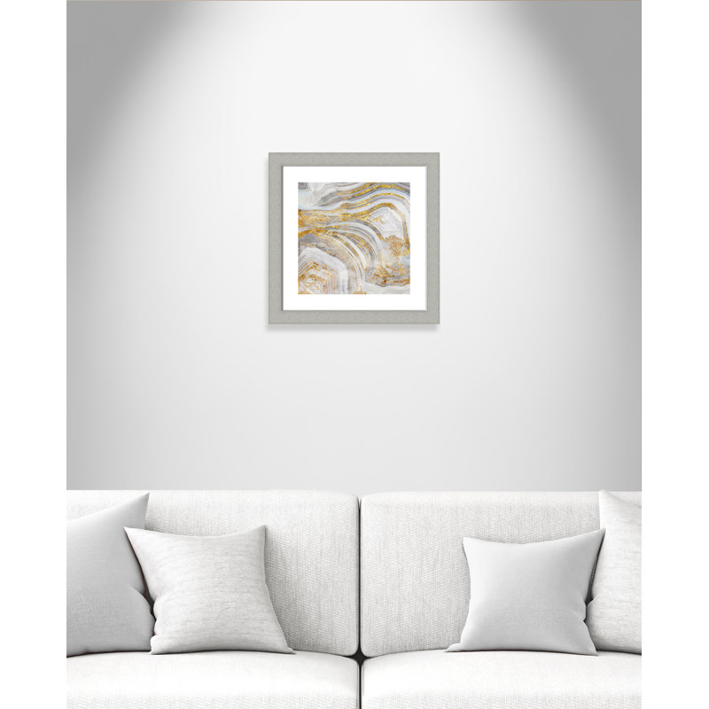 Agate Allure I - peinture encadrée, Encadrement argent brossé, H 18,5 po x l 18,5 po x P 1,25 po