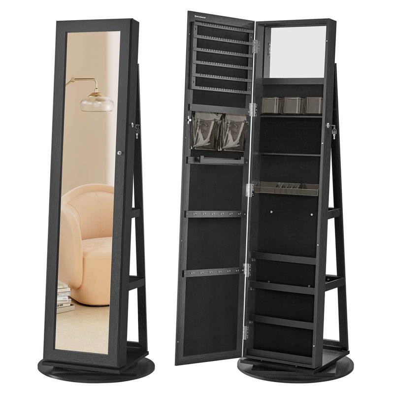 Armoire à bijoux avec miroir, Black