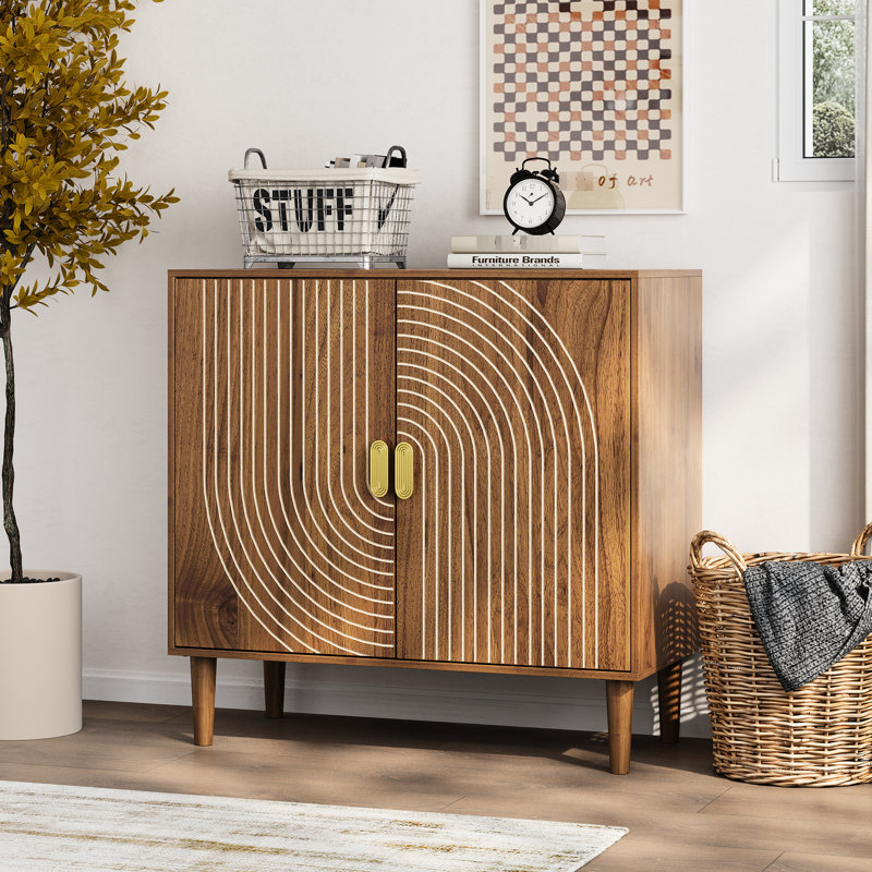 Buffet avec rainure de ligne - Style, adapté à différentes pièces et facile à assembler Art de grande capacité en panneau de particules