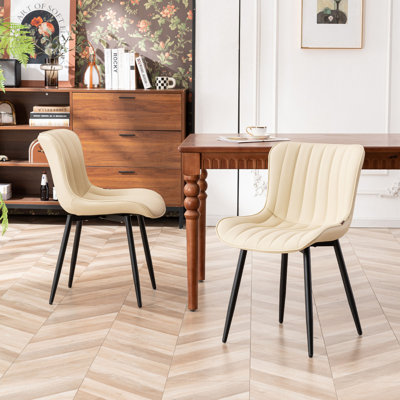 Chaises de salle à manger rembourrées en cuir Heitger