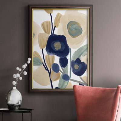 " Blue Poppy Cascade I " Painting Print