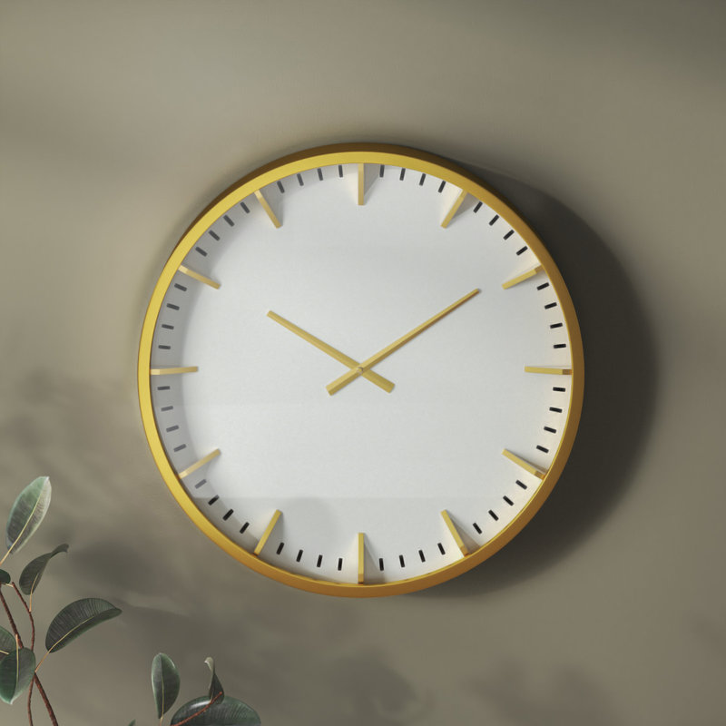 Della Metal Wall Clock, Gold