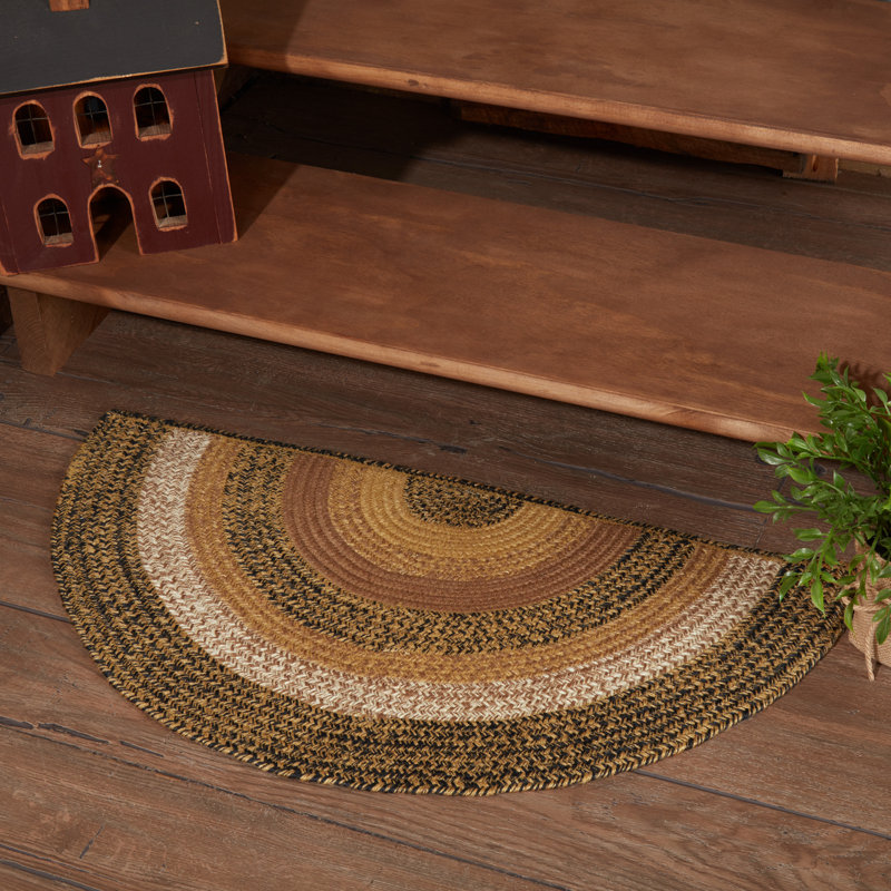 Tapis en jute demi-cercle avec coussin 16,5 po x 33 po Kettle Grove