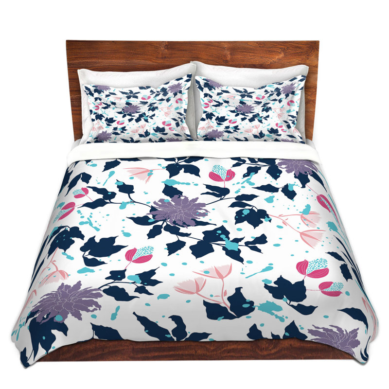 Floral Duvet Cover, 1 Queen Duvet Cover + 2 Standard Shams