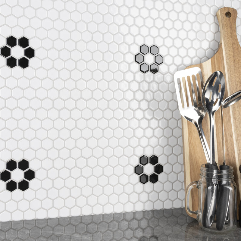 Metro 0.90" x 0.90" Hex Porcelain Mosaic Tile