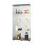 Vitrine à deux portes avec 4 tablettes vitrées et porte pour la bibliothèque de salon, 64,7 po x 31,7 po x 14,3 po, noir