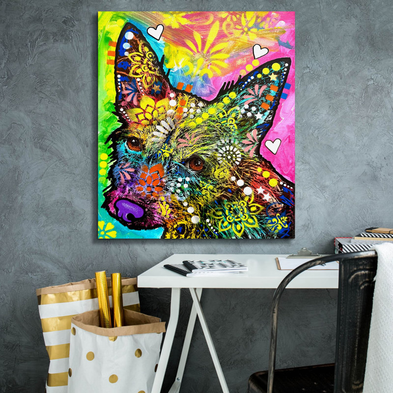 «Promise You Wont Be Mad» par Dean Russo, art mural sur toile, H 30 po x l 26 po x P 1,5 po