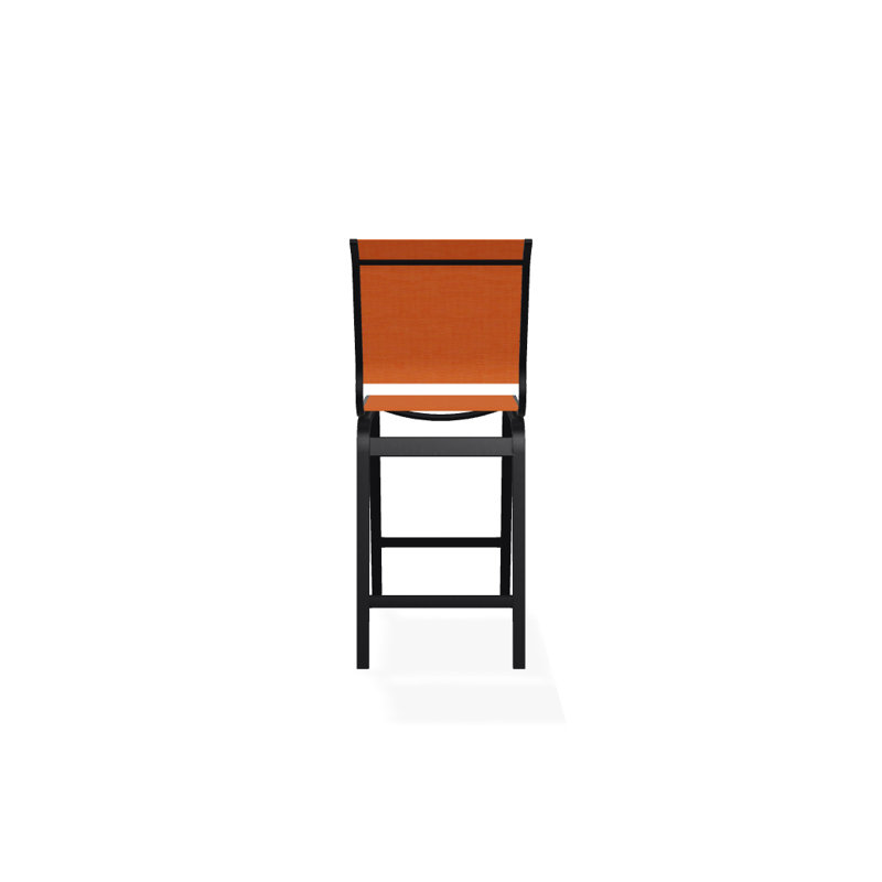 Tabouret de bar 26 po Holna, Noir texturé, Toile Sunbrella® tangerine