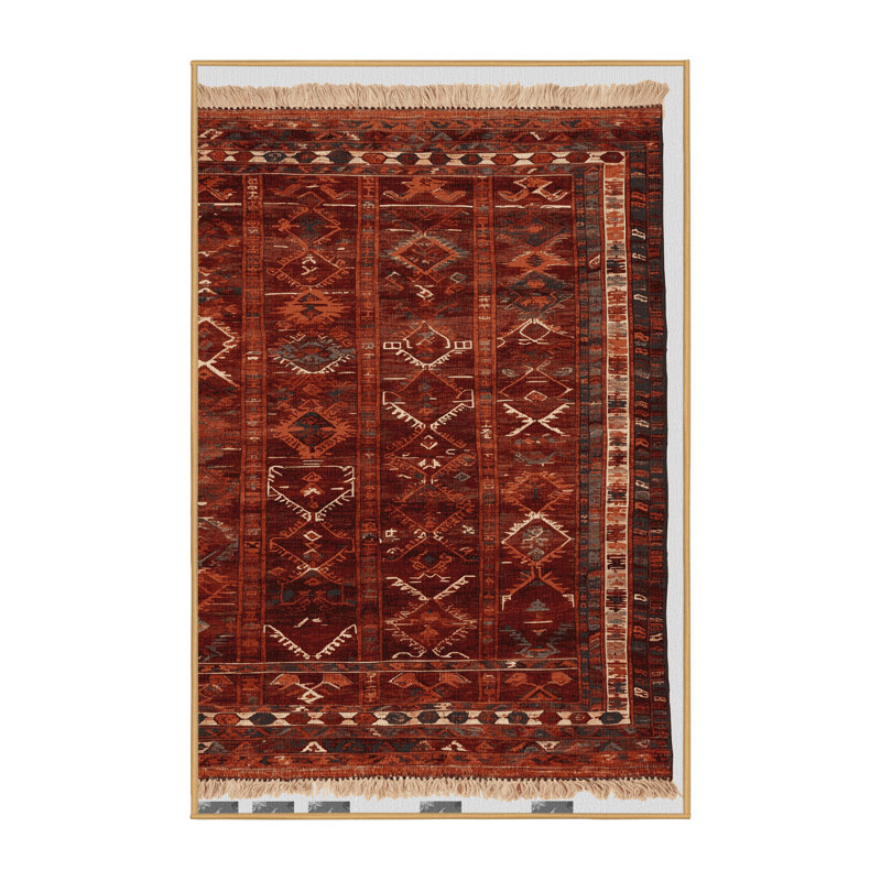 Tapis brun turc lavable à la machine, Rectangle de 5 pi x 8 pi