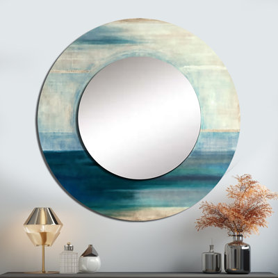 Ancient Sacred Retro Designs IV - Geometric Unique Mirror, Modern Large Round Wall Mirror, Printed Metal Art