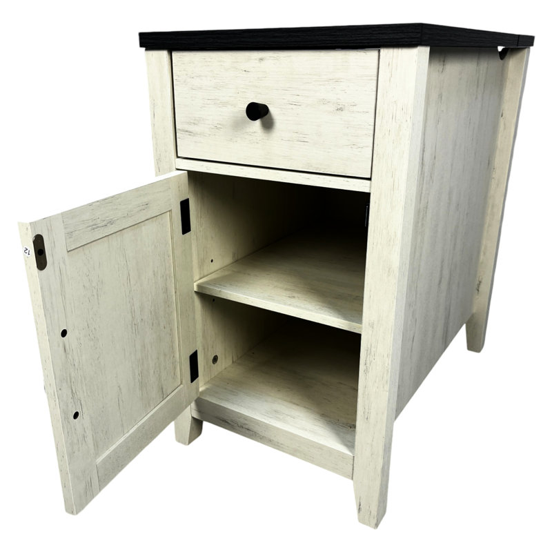 Table de bout avec ports de charge. Et élégant pour la chambre à coucher, le chevet du salon. Moderne et spacieux
