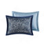 Ensemble de couvre-lit 5 pièces Queen en jacquard bleu marine-119071235-119071234