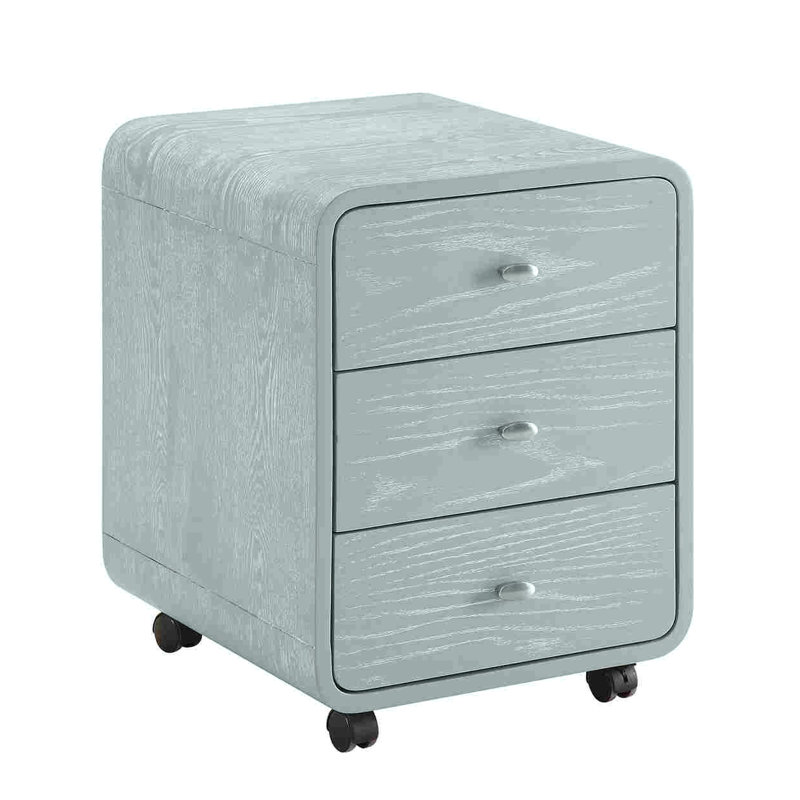 Sunterra 44cm Wide 3 -Drawer Mobile File Cabinet, Grey Ash