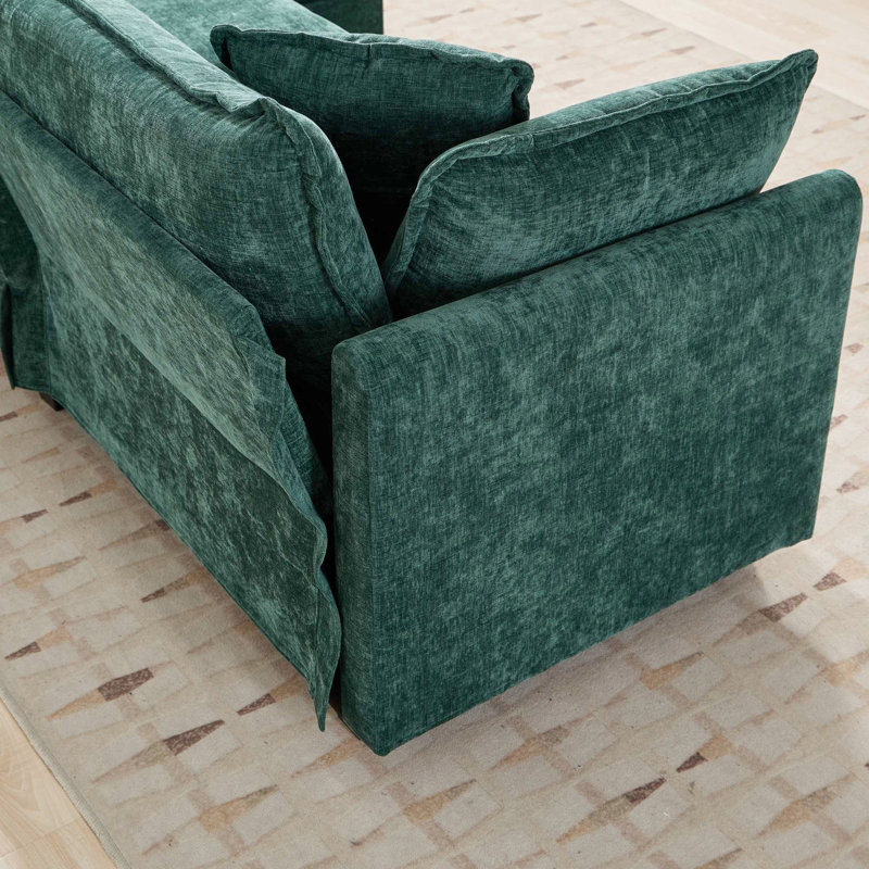 Nuage à 3 places, chenille respirante, confort double couche, flexible pour différentes pièces de salon en chenille, ergonomique et personnalisable
