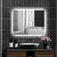 Miroir de salle de bain 35 po x 28 po avec lumières DEL, brouillard, intensité variable, température de couleur personnalisable, fonction de mémoire, fixation murale, horizontal / vertical, Cri90 +, -Proof, Ip44 Infinite Temp, fonction, -profonde arrière,