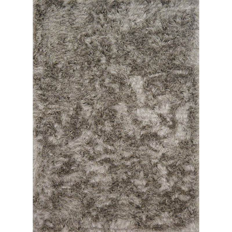 Tapis taupe touffeté à la main à poils longs Elliana, Rectangle 2 pi 3 po x 3 pi 9 po