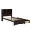 Wood Platform Bed With Bookcase Headboard, Built-In Downlight, Charging Station And Drawers-2048482607