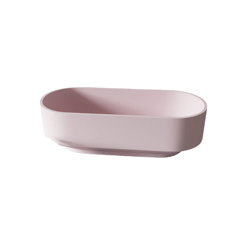 Ensemble de douche et baignoire simple en pierre artificielle H 21,2 po l 67 po Simple, Rose