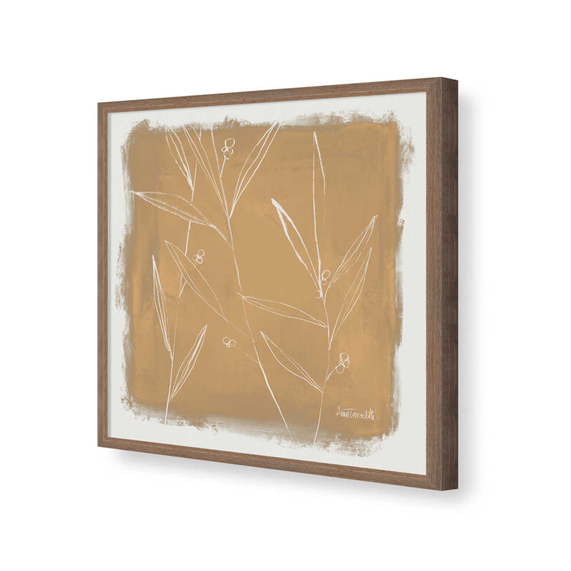 «Leaf Lines I» par Anne Tavoletti, reproduction d'art, H 20 po x l 20 po, Brun