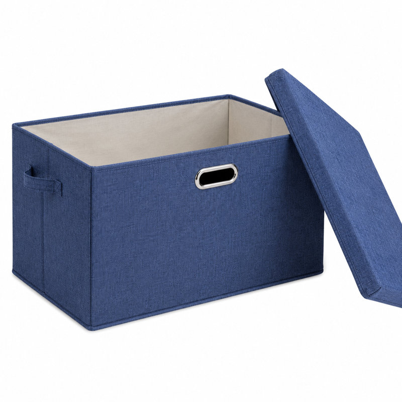 Foldable Storage Bins Fabric Dustproof With Lid