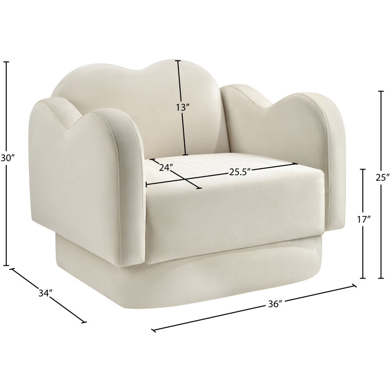 Chaise rembourrée Rainald, Velours crème