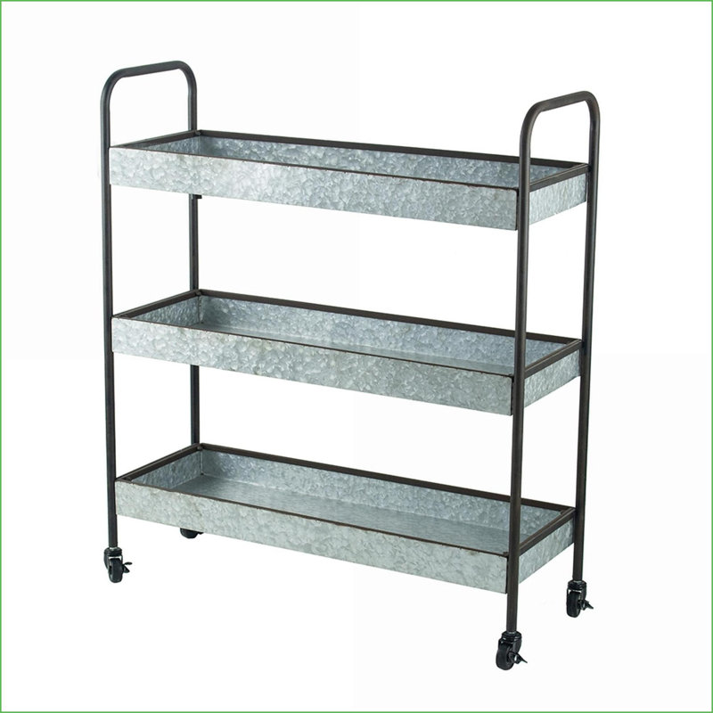Étagère en métal galvanisé à 3 niveaux 35 x 12,5 x 40 pouces | Métal | Ferme