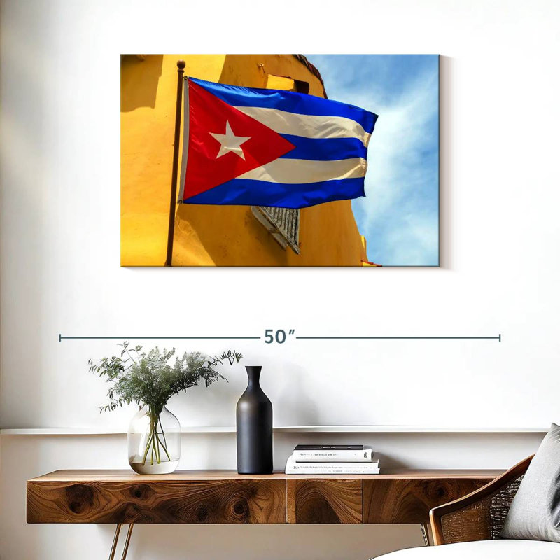 Borges Wavy Cuban Flag, 24" H x 36" W