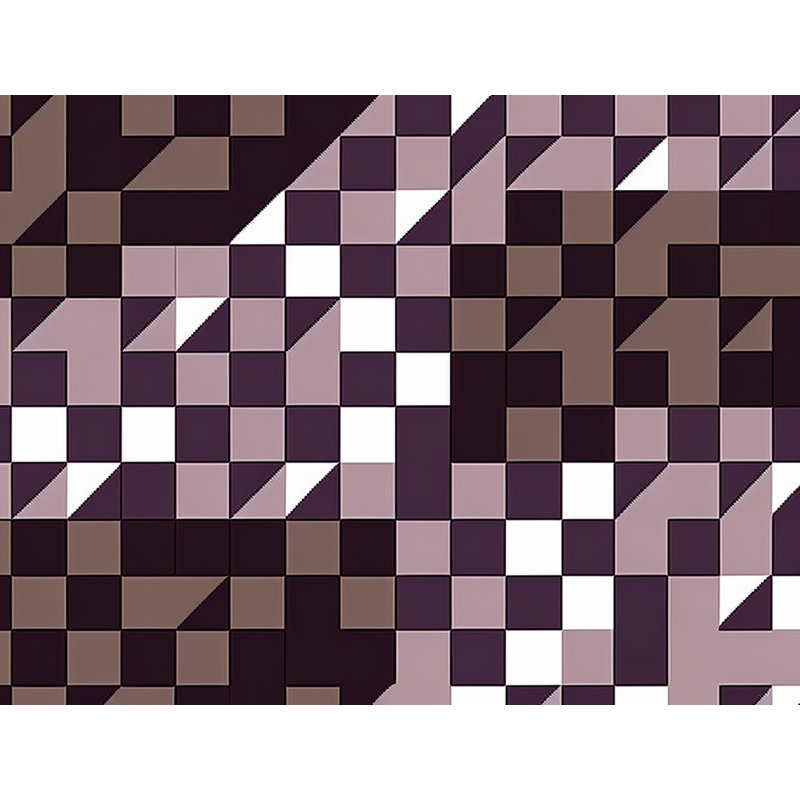 Polyester Comforter, Twin Comforter, Brown/Purple Checkered