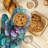Iridescent Teal Flow Oven Mitt Cotton Twill