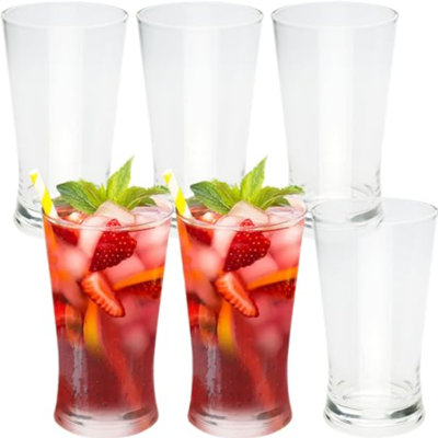 Clear Plastic Tumblers Set of 6, 24oz Acrylic Reusable Drinking Glasses Water Tumblers, BPA-free Water Cups for Parties, Holidays, Everyday Use