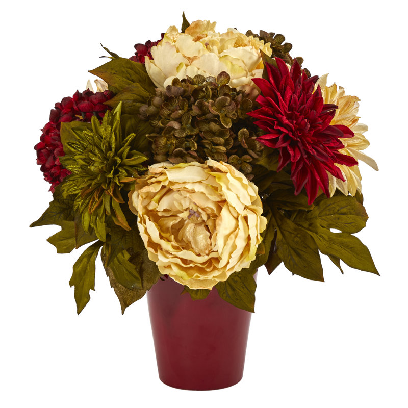 Arrangement floral mixte en vase