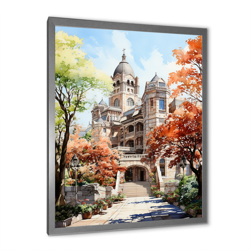 Université College Buildings, H 40 po x l 30 po x P 1,5 po, Cadre photo argenté