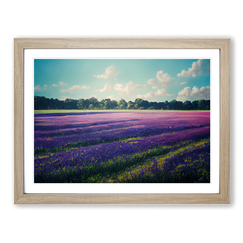 Unbeatable Bluebell Field - Framed Print, 34cm H x 46cm W x 2cm D, Oak Framed