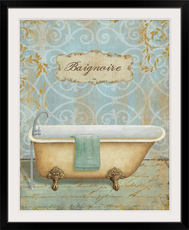 Salle De Bain " Salle De Bain II " by Daphne Brissonnet, 28" H x 24" W x 1" D, Black Framed