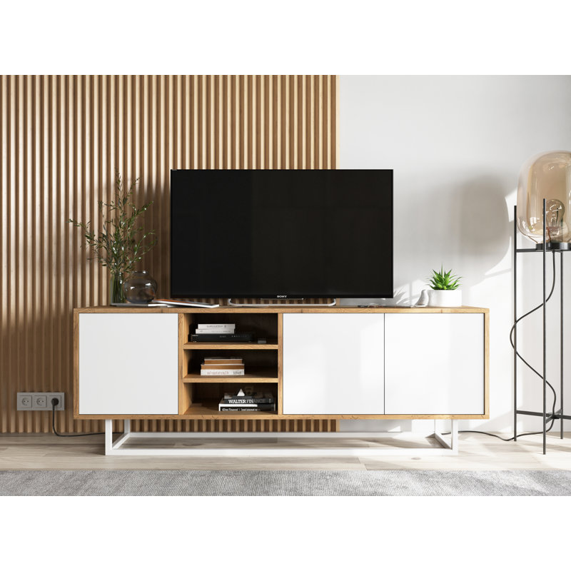 TV-Schrank Aiken für TVs bis zu 65", Oak/Matte White