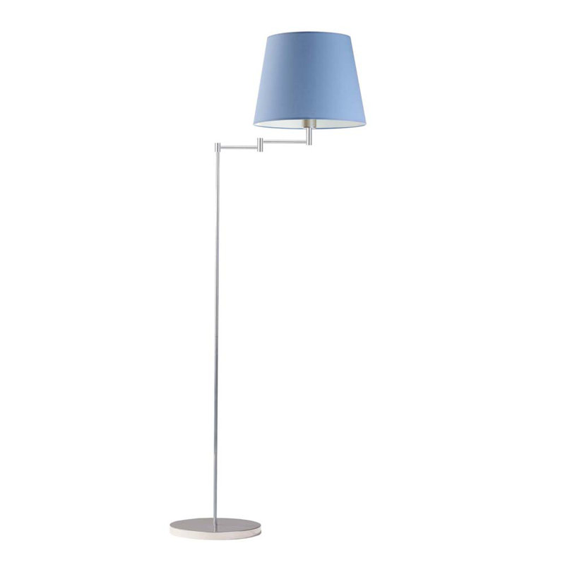 Askegard 165cm Swing Arm Floor Lamp, Silver, Blue