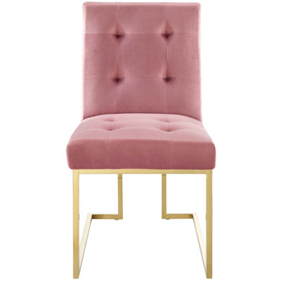 Privy Stainless Steel Upholstered Fabric Dining Accent Chair