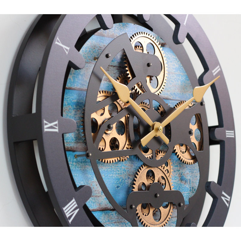 No Style Analogue Fir Solid Wood Quartz Movement / Crystal Tabletop Clock, Ocean Blue