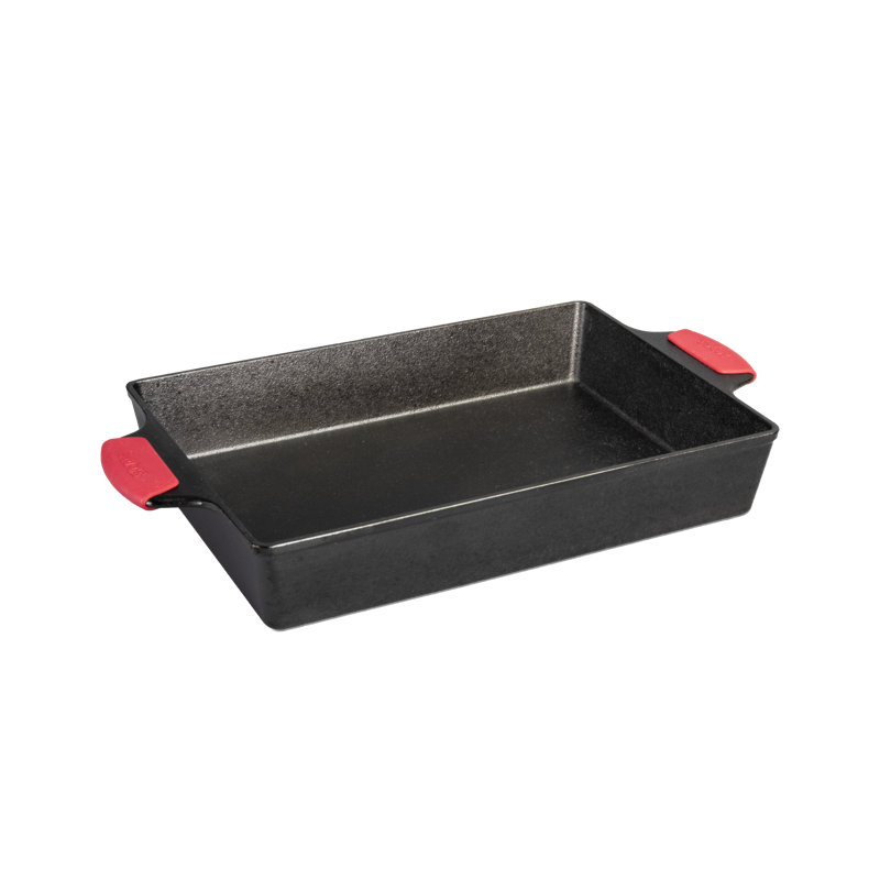 9"X13" Cast Iron Casserole W/Silicone Grips