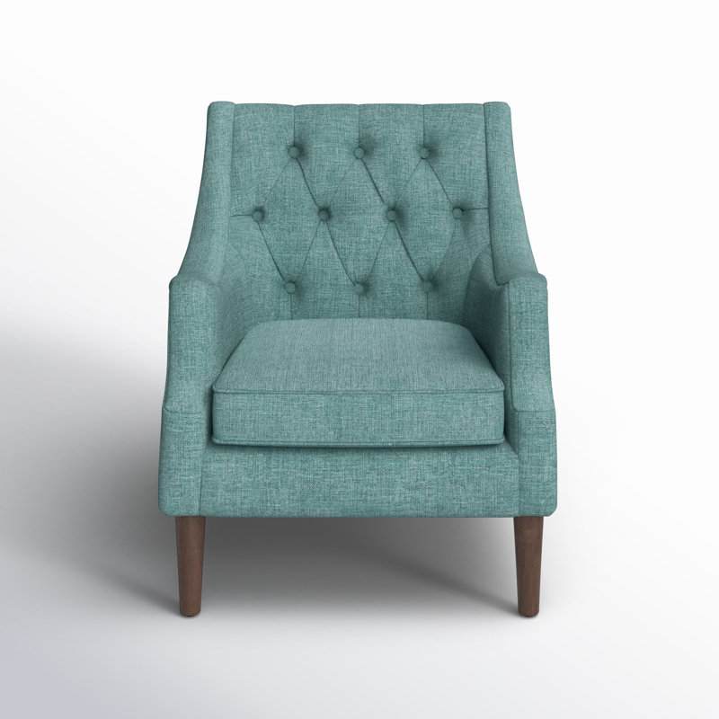 Anatonia 29.25" Wide Tufted Wingback Chair, Dark Teal