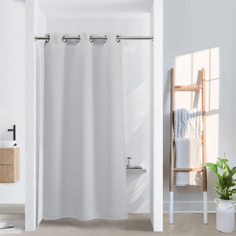 Rideau de douche gaufré Duppstadt, gris, H 80 po x l 54 po