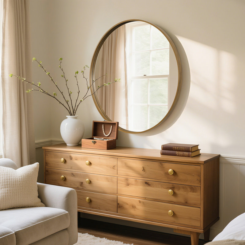 Miroir Karrina, 24 po x 24 po, Miel profond