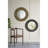 D29.5" Round Black And Gold Wooden Accent Mirror With Woven Texture-2032115694