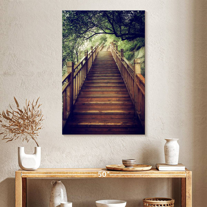 Lilie Mountain Wooden Staircase, 39" H x 26" W