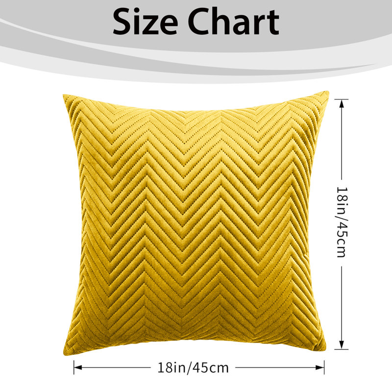 Aspire Homeware Embossed Square Velvet Cushion Cover, Ochre, Pack of 12